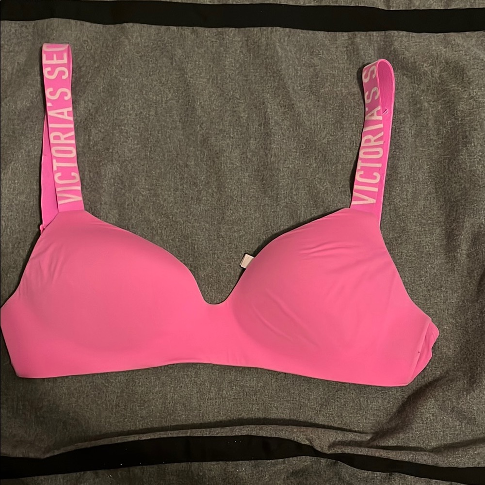 Victoria's Secret Hot Pink Bra with Logo Straps